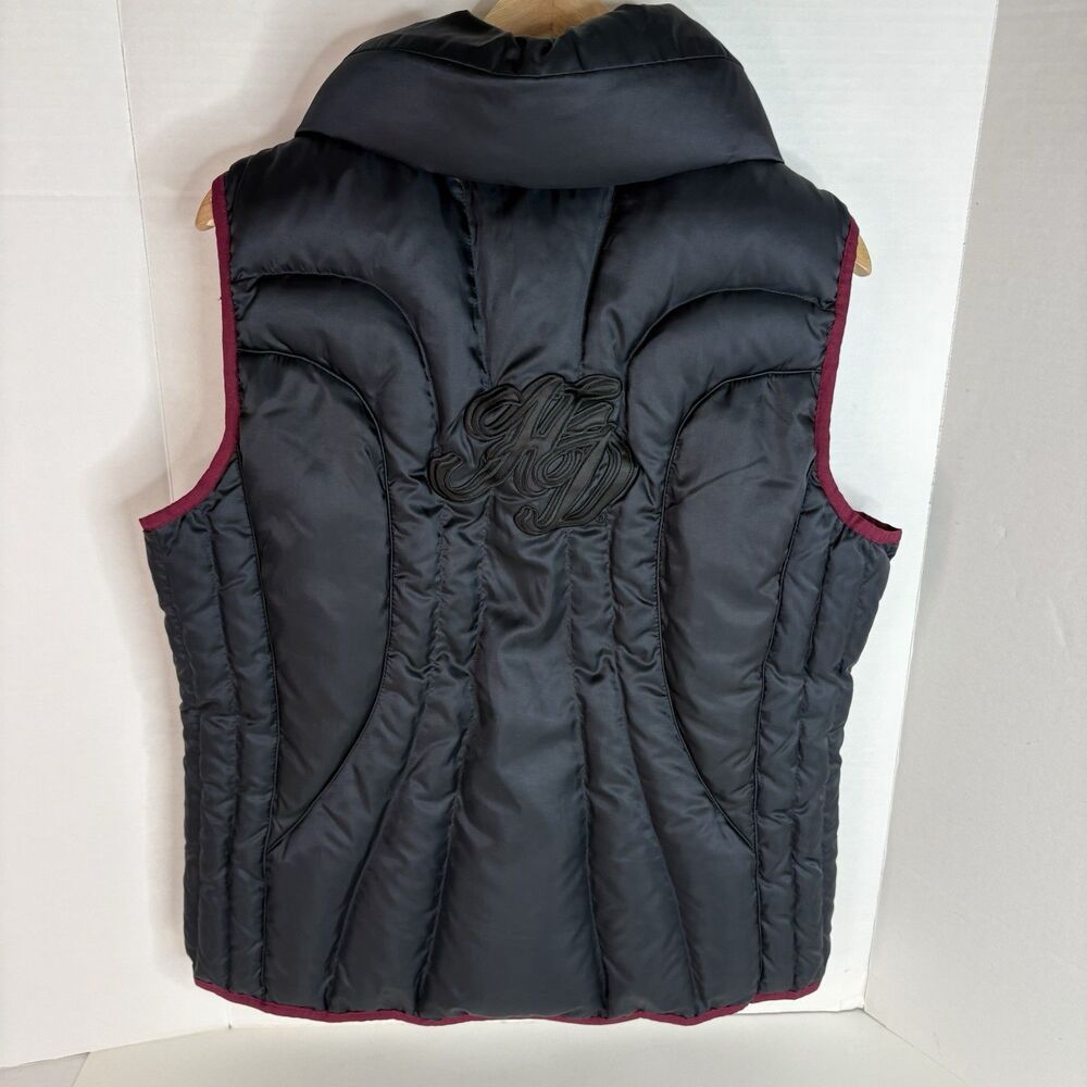 Harley Davidson Puffer Vest, Womens 2XL, Black, Full Zip, Motorcycle - Picture 3 of 8